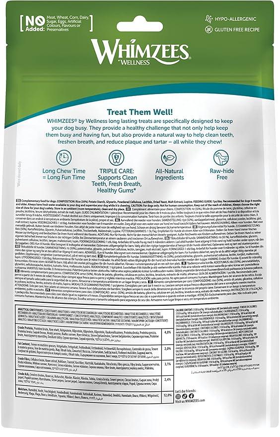 Whimzees Rice Bone Dental Treat for Large Dogs 9 pack