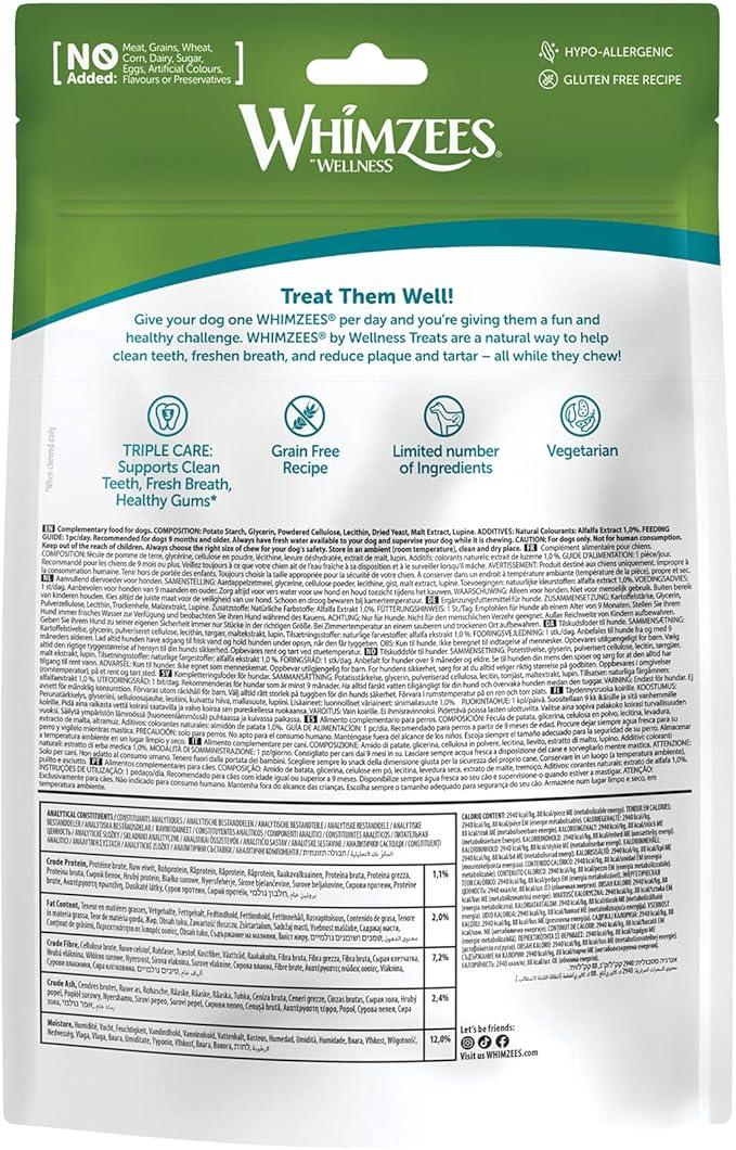 Whimzees Alligator Dental Treat for Medium Dogs 12 pieces