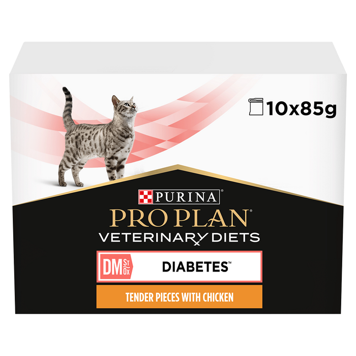 Pro Plan Veterinary DM Diabetes Management with Chicken Wet Cat Food 10 x 85g