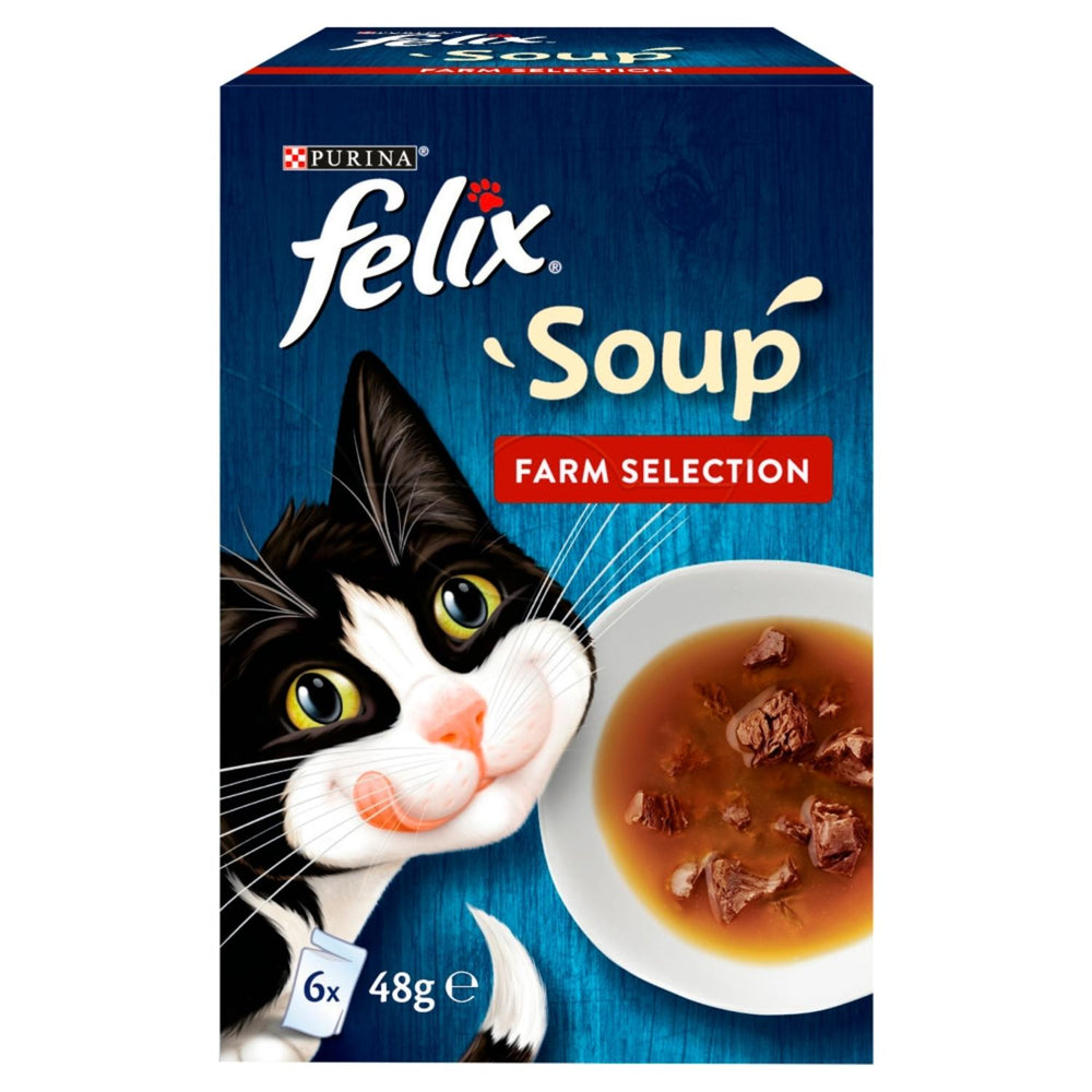 Felix Adult Soup Farm Selection Wet Cat Food 6 x 48g