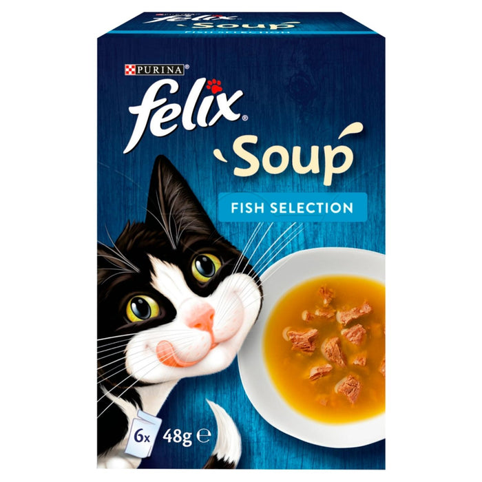 Felix Adult Soup Fish Selection Wet Cat Food 6 x 48g