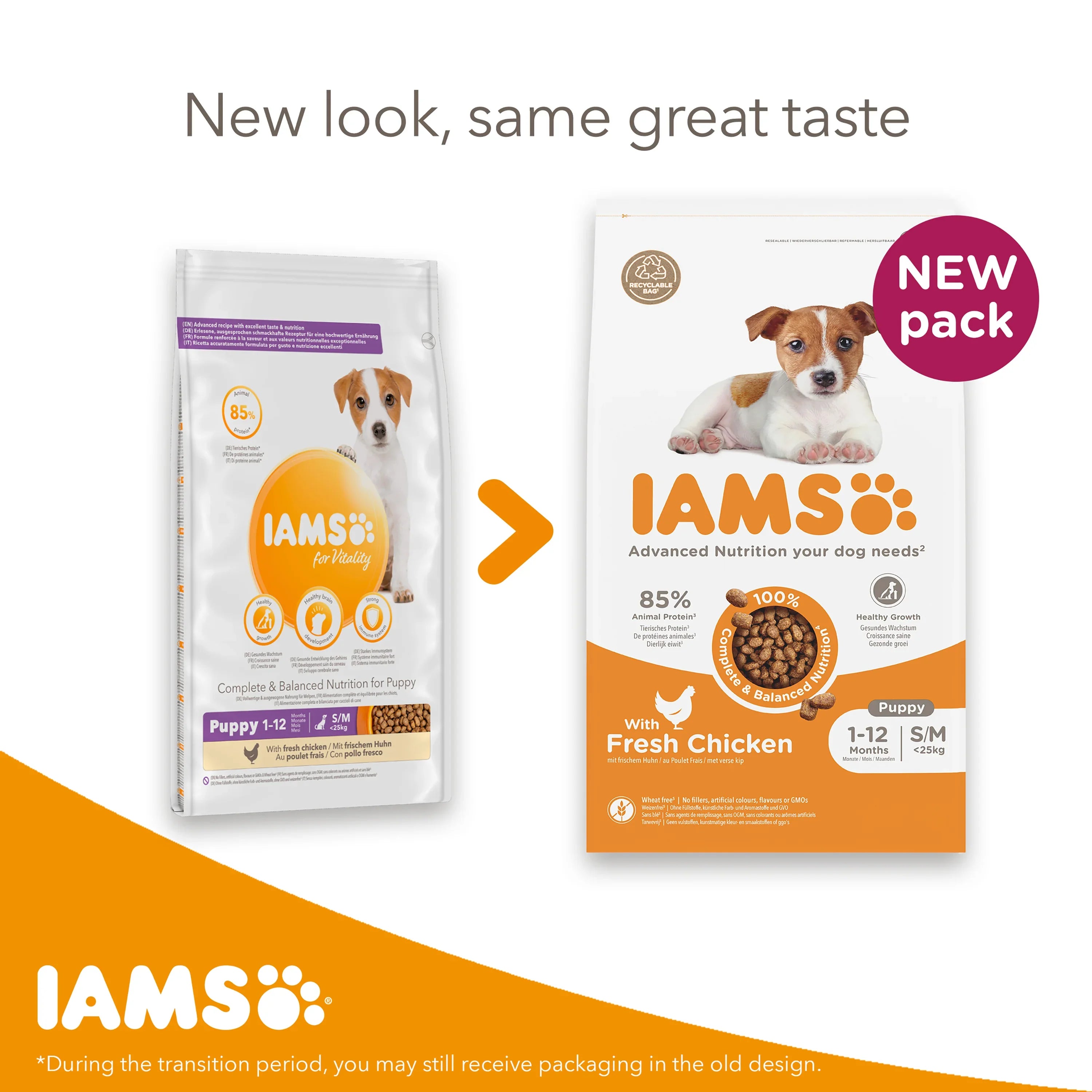 Iams Vitality Puppy Small/Medium Breed Fresh Chicken Dry Dog Food