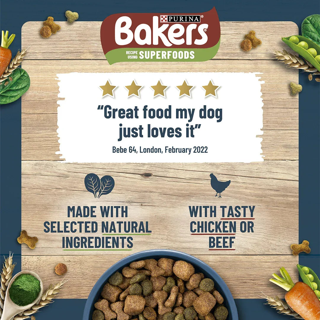 Bakers Adult Beef with Vegetables Dry Dog Food 14kg