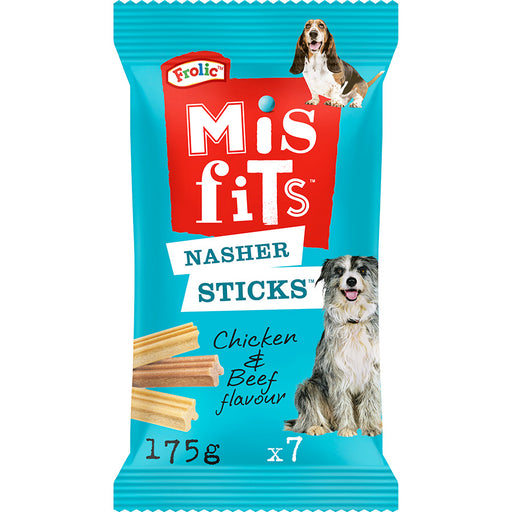 Misfits Nasher Sticks with Chicken & Beef Medium Dog Treats 175g