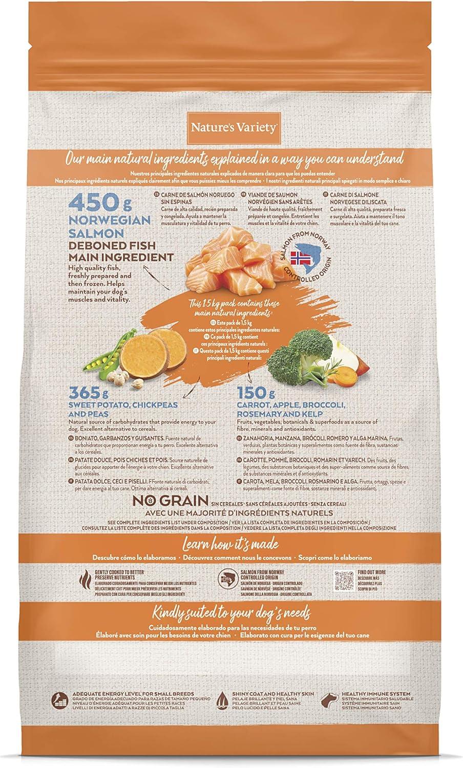 Nature's Variety Selected Norwegian Salmon Mini Adult Dry Dog Food 1.5kg