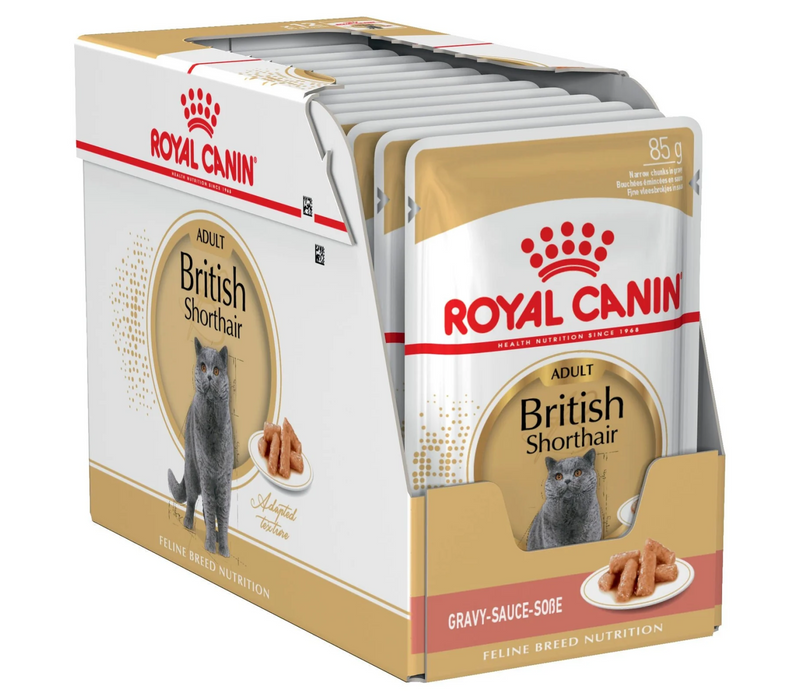 Royal Canin Adult British Shorthair Narrow Chunks In Gravy Wet Cat Food