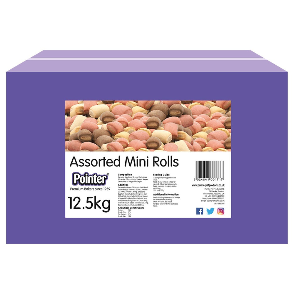 Pointer Assorted Mini Rolls Dog Treats 12.5kg