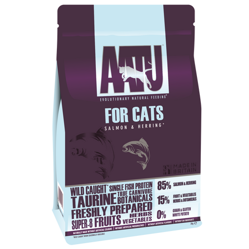 AATU 85/15 Grain Free Salmon & Herring Adult Dry Cat Food 3kg