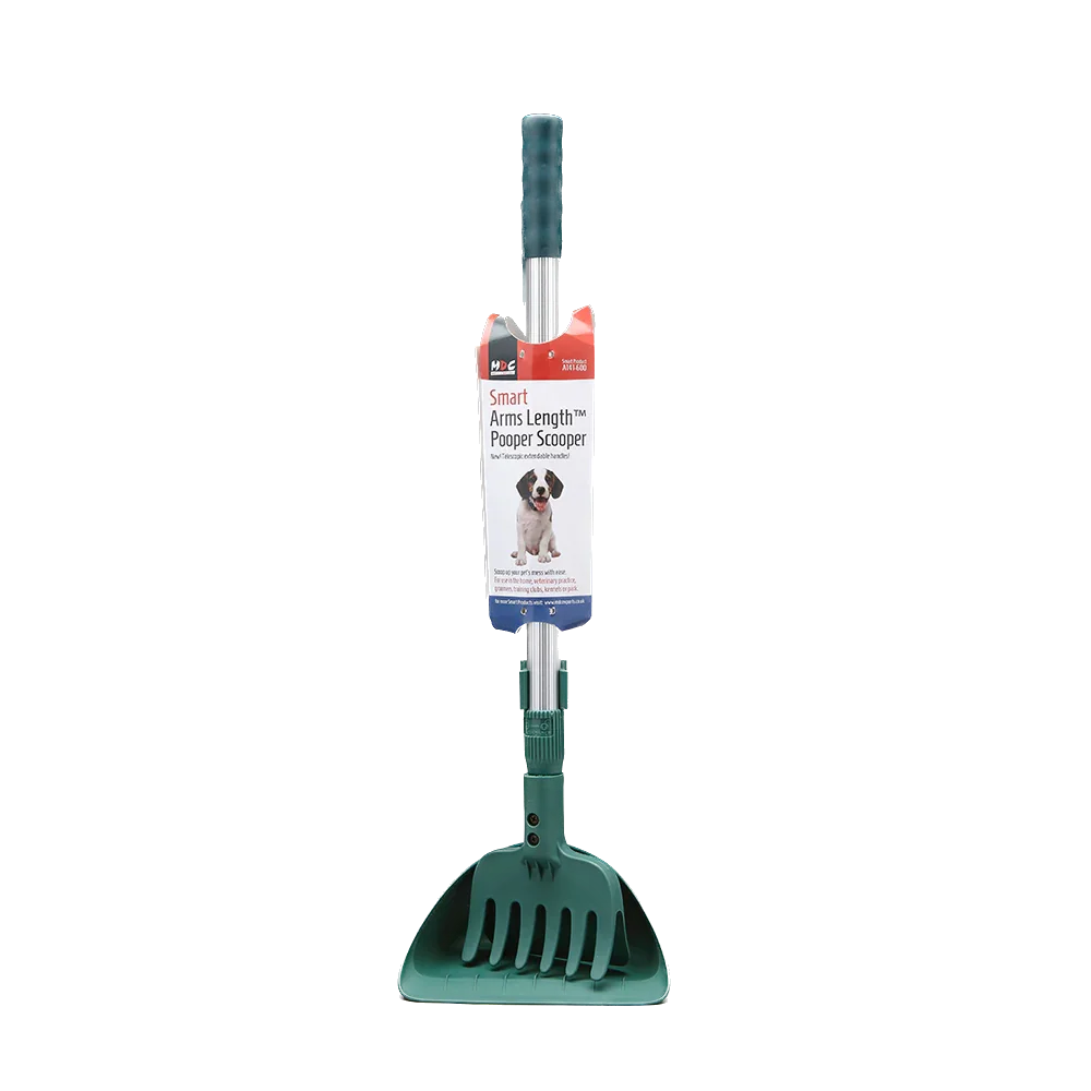 MDC Arms Length Pooper Scooper Shovel with Rake & Receptacle Green —