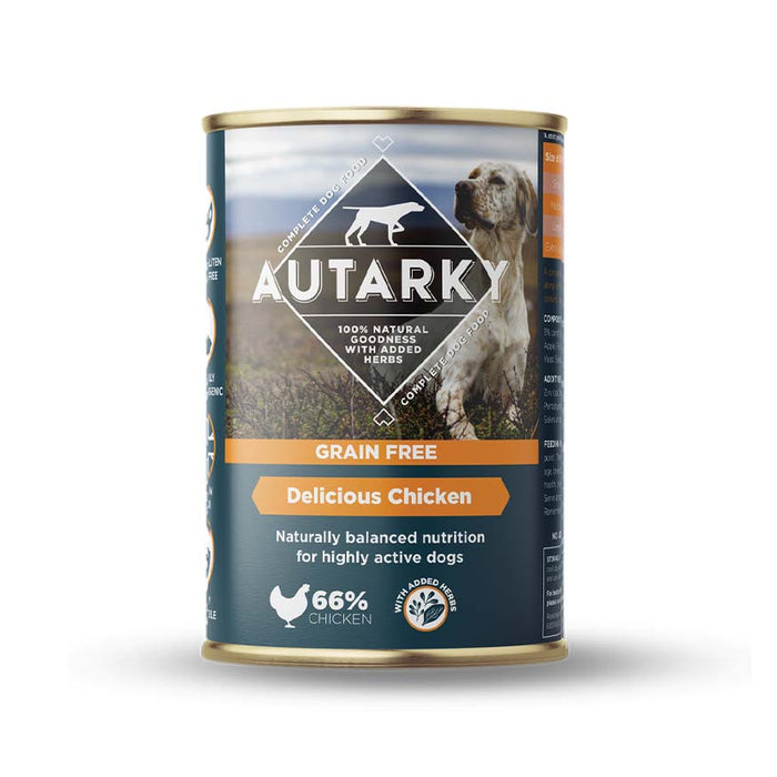 Autarky Adult Grain Free Delicious Chicken Complete Wet Dog Food 12 x 395g