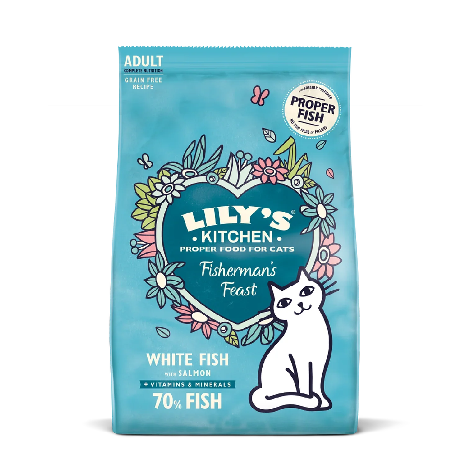 Lily's Kitchen Adult Fishermans Feast White Fish & Salmon Dry Cat Food