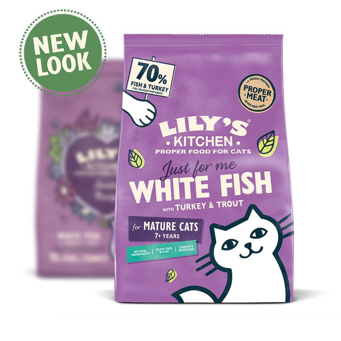 Lily's Kitchen White Fish with Turkey & Trout Senior Dry Cat Food 800g