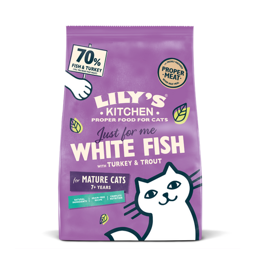 Lily's Kitchen White Fish with Turkey & Trout Senior Dry Cat Food 800g