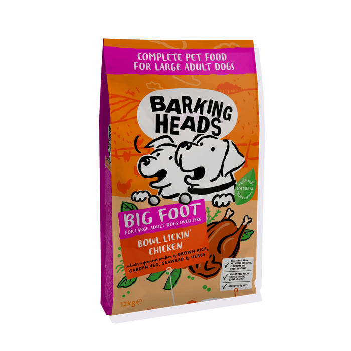 Barking Heads Big Foot Bowl Lickin' Chicken Adult Large Dry Dog Food 12kg