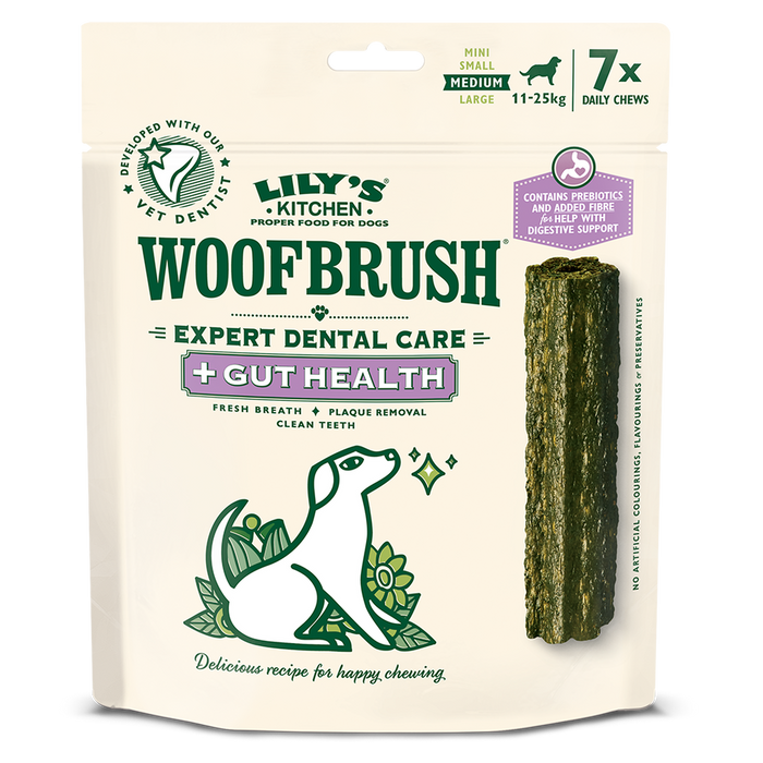 Lily's Kitchen Medium Woofbrush Gut Health Dental Chew (multipack) 7 x 28g