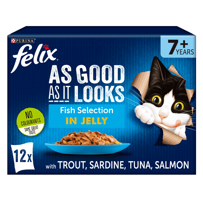 Felix Senior As Good As it Looks 7+ Fish Selection in Jelly Wet Cat Food 12 x 100g