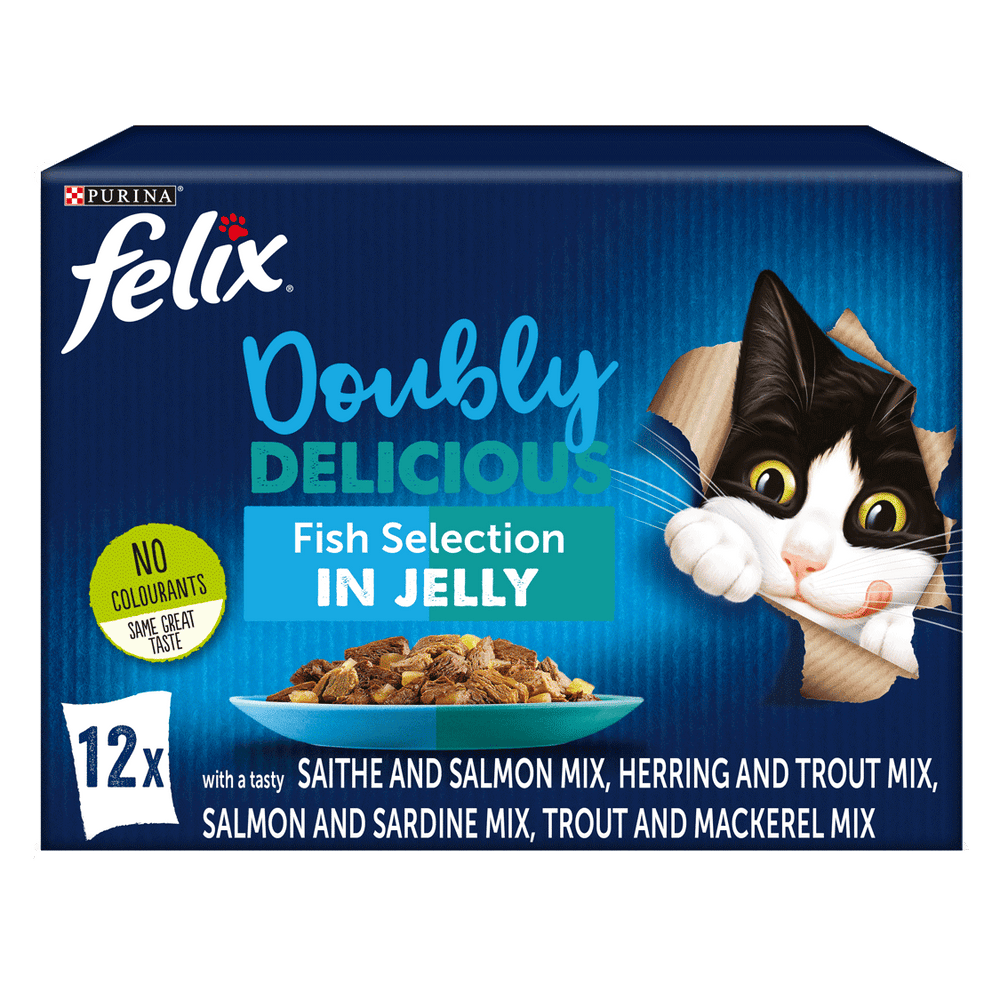 Felix Adult Doubly Delicious Fish Selection Wet Cat Food 12 x 100g