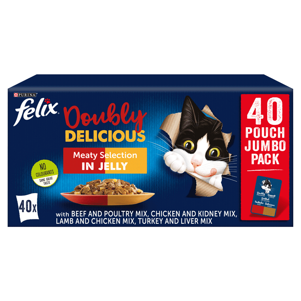 Felix Adult As Good As it Looks Doubly Delicious Meaty Selection Wet Cat Food 40 x 100g