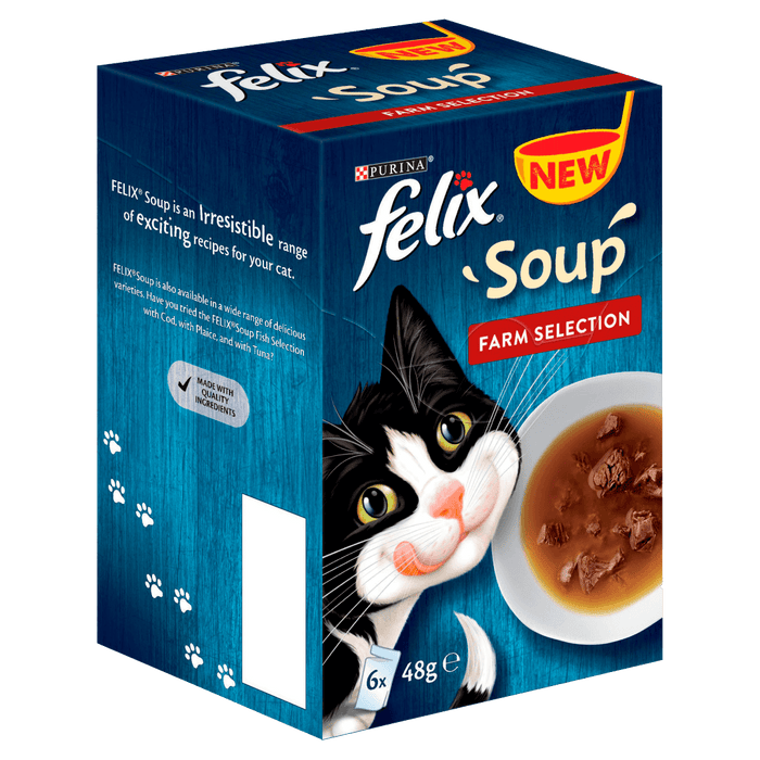 Felix Adult Soup Farm Selection Wet Cat Food 6 x 48g