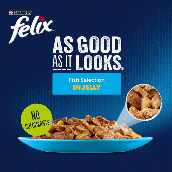 Felix Senior As Good As it Looks 7+ Fish Selection in Jelly Wet Cat Food 12 x 100g