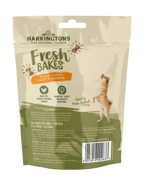 Harringtons FreshBakes Grain Free Roast Chicken Tasty Dog Bones 100g
