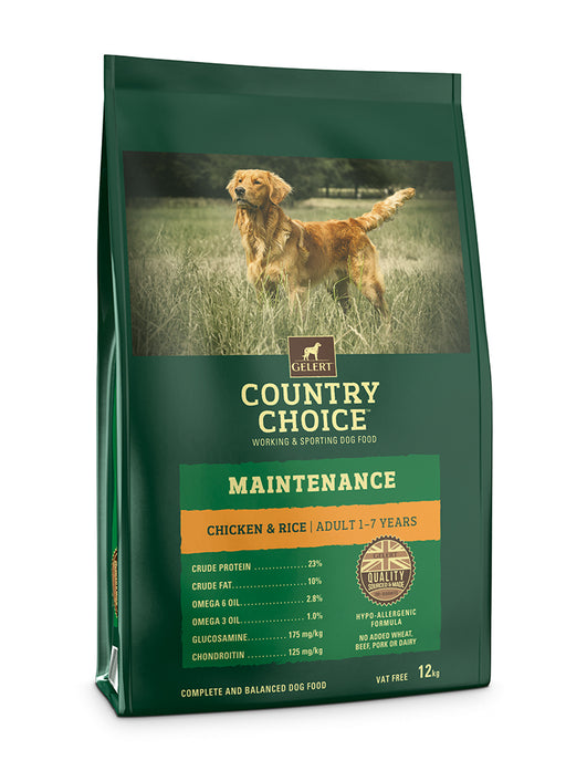 Gelert Country Choice Maintenance Chicken & Rice Dry Dog Food 12kg