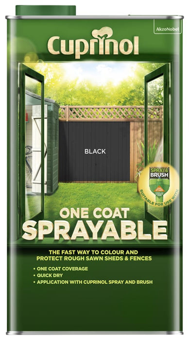 Cuprinol One Coat Sprayable Fence Treatment Black 5L