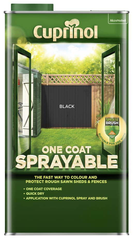 Cuprinol One Coat Sprayable Fence Treatment Black 5L