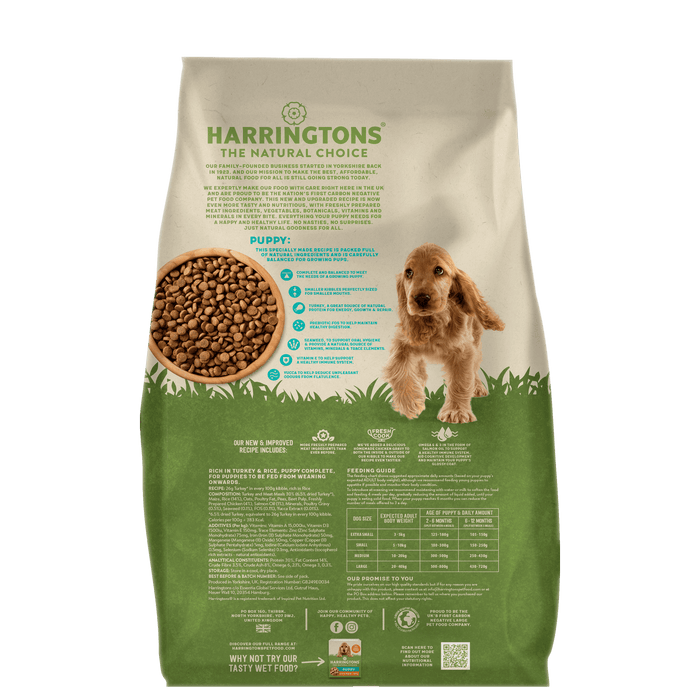 Harringtons Rich in Turkey & Rice Dry Puppy Food 10kg