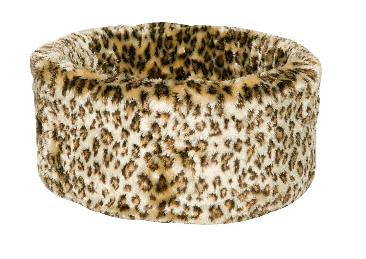 Danish Design Leopard Print Cat Cosy Fleece Bed
