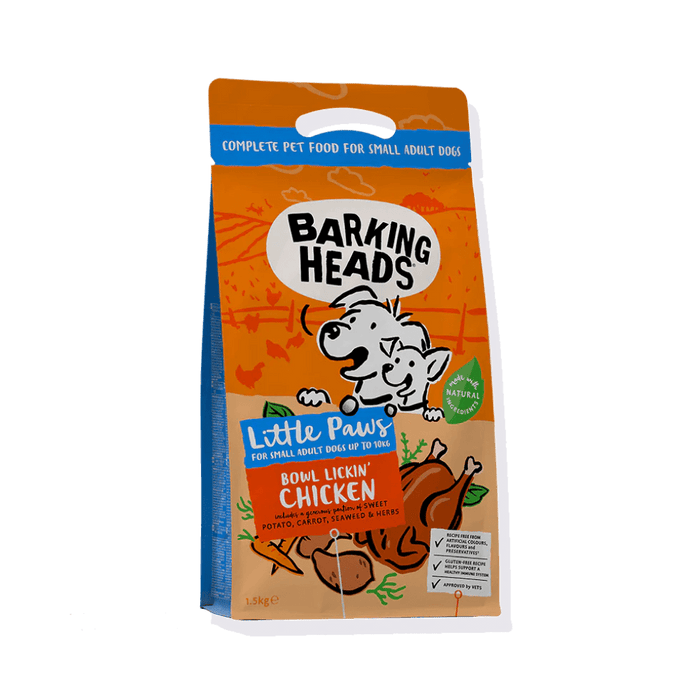 Barking Heads Little Paws Bowl Lickin' Chicken Adult Small Dry Dog Food 1.5 kg
