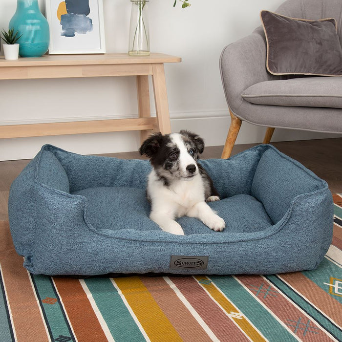 Scruffs Manhattan Box Dog Bed Denim Blue Medium (60 x 50cm)