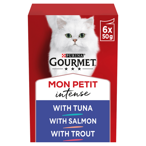 Gourmet Adult Mon Petit Fish Variety (Tuna, Salmon and Trout) Wet Cat Food 6 x 50g
