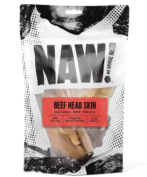 NAW Beef Head Skin Dog Treats 250g