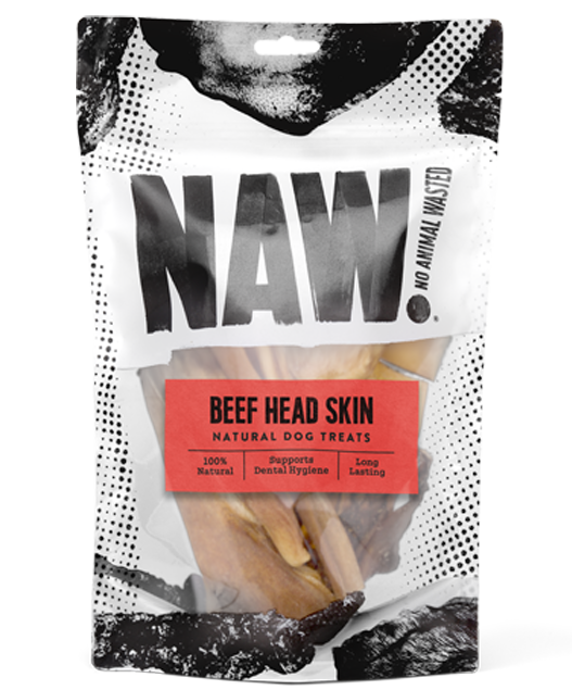 NAW Beef Head Skin Dog Treats 250g