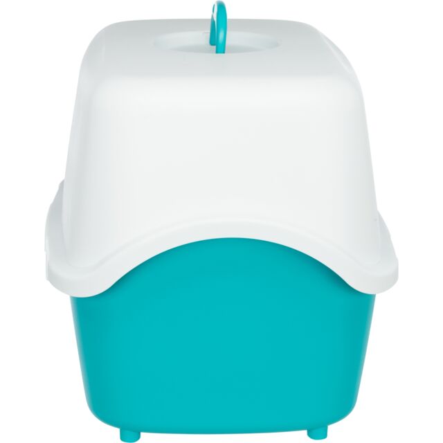 Trixie Vico Litter Tray with Hood Turquoise/White 40 × 40 × 56 cm