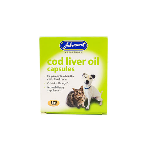 Johnsons Cod Liver Oil Capsules for Dogs & Cats 170 capsules