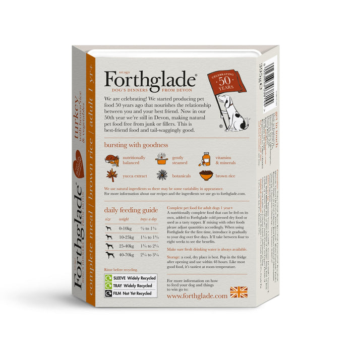 Forthglade Complete Meal with Brown Rice Turkey/Lamb & Chicken Natural Wet Dog Food 12 x 395g