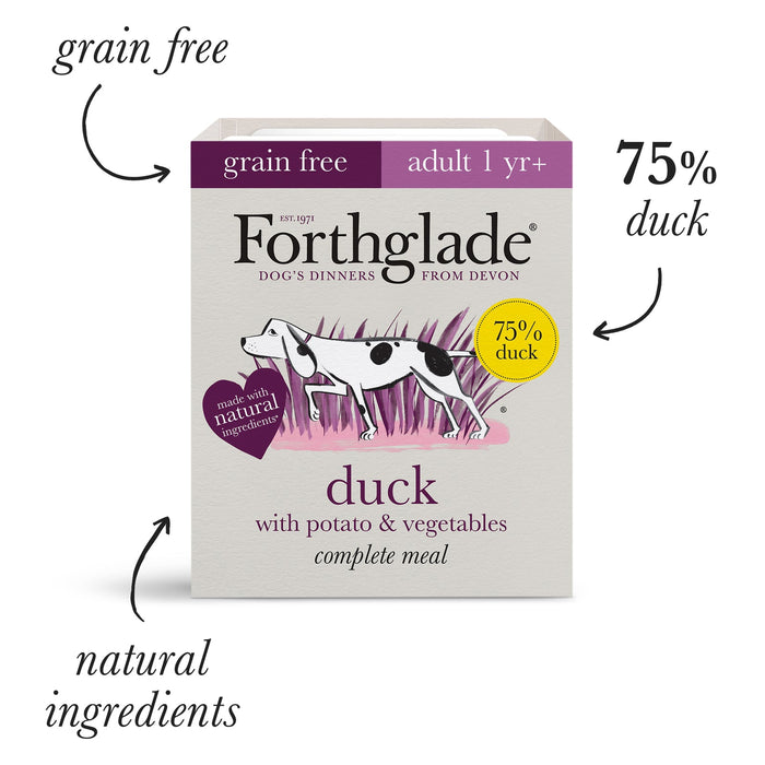 Forthglade Complete Meal Grain Free Duck with Potato & Vegetables Natural Wet Dog Food 12 x 395g