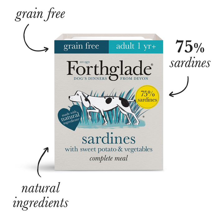 Forthglade Complete Meal Grain Free Salmon & Sardines Natural Wet Dog Food 12 x 395g