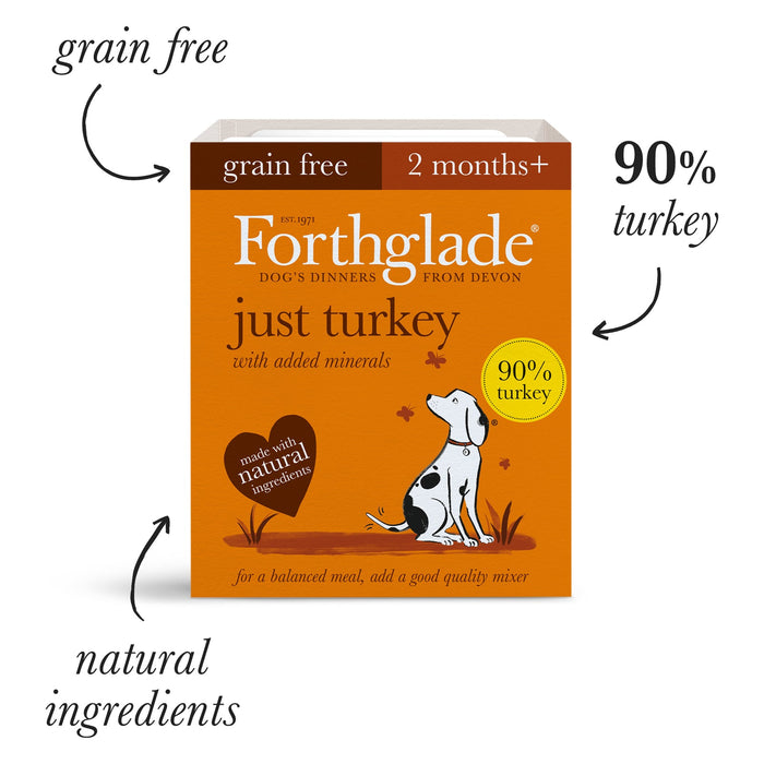 Forthglade Just Complementary Range Just Turkey Natural Wet Dog Food 12 x 395g