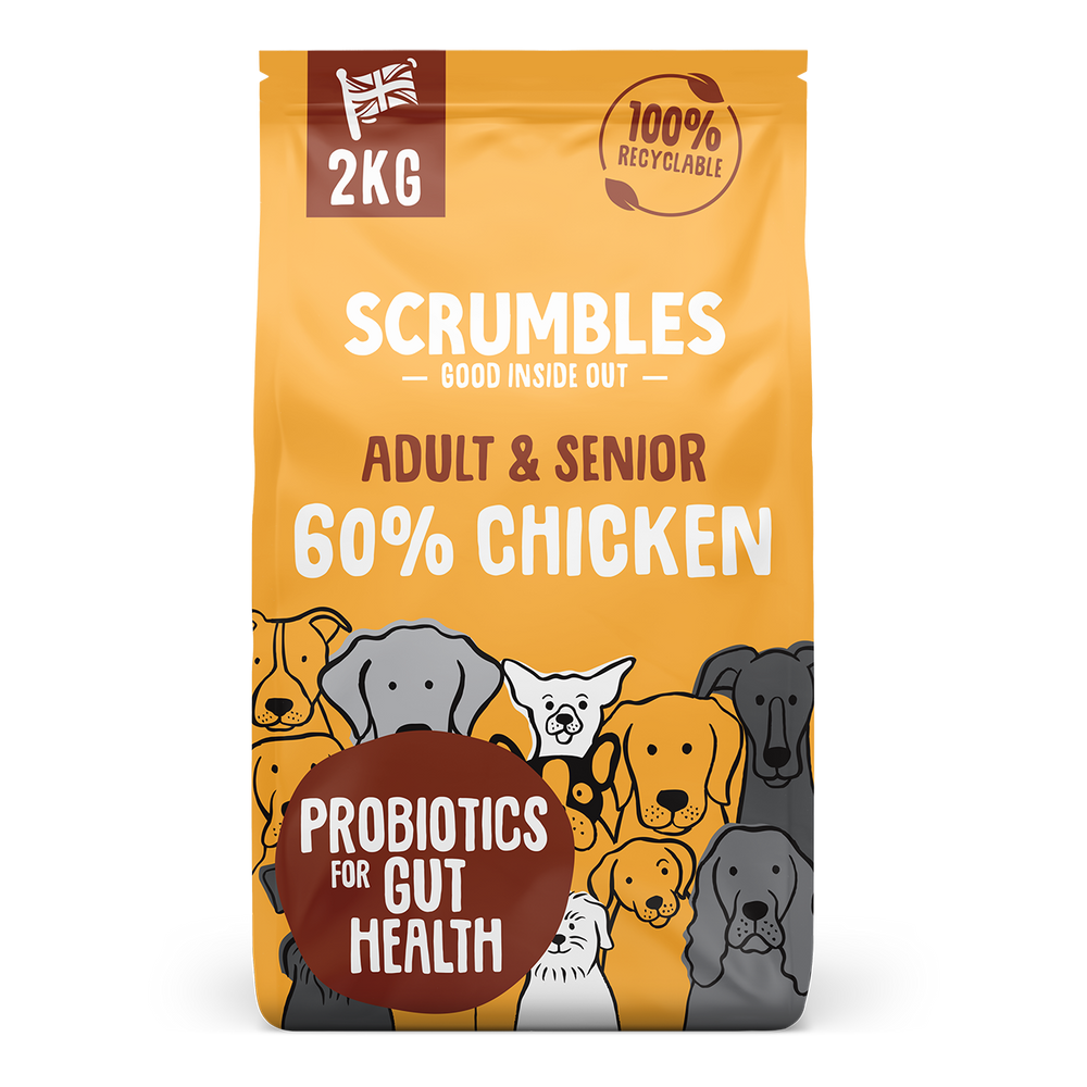 Scrumbles Adult & Senior 60% Chicken Dry Dog Food 2kg