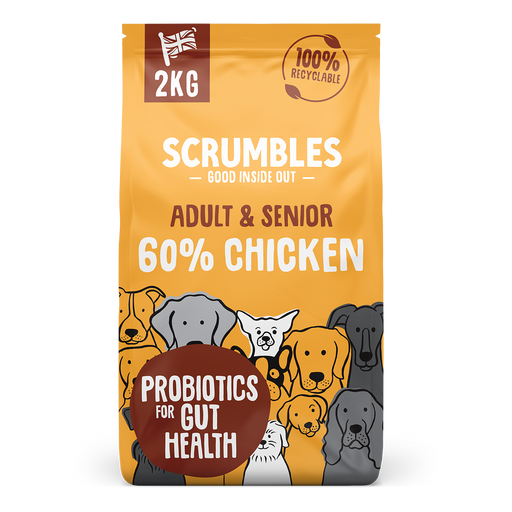 Scrumbles Adult & Senior 60% Chicken Dry Dog Food 2kg