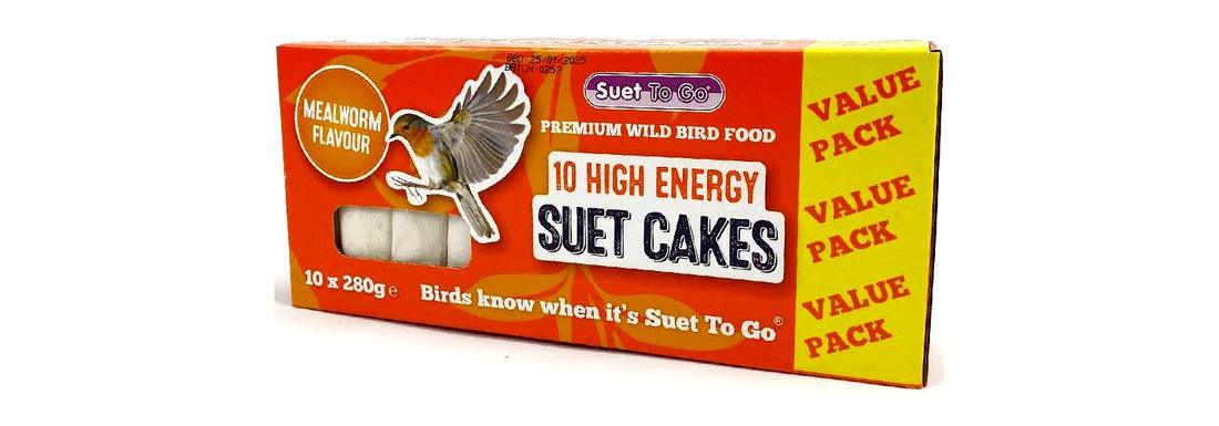 Suet To Go Suet Cakes Mealworm Flavour Blocks Wild Bird Treat 10 x 280g