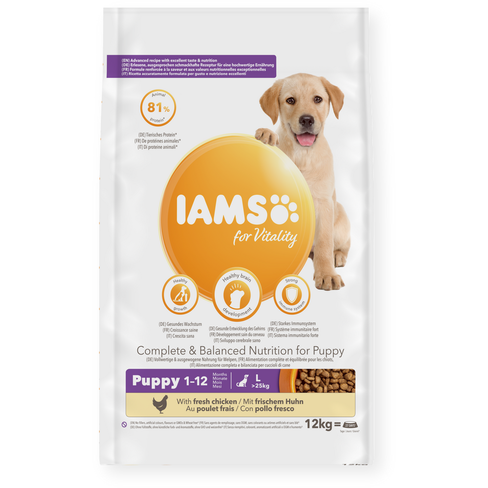 [Clearance Sale] Iams Vitality Puppy Large Breed Fresh Chicken Dry Dog Food 3kg
