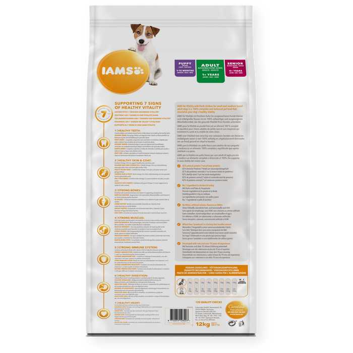 Iams Vitality Adult Small & Medium Breed Fresh Chicken Dry Dog Food