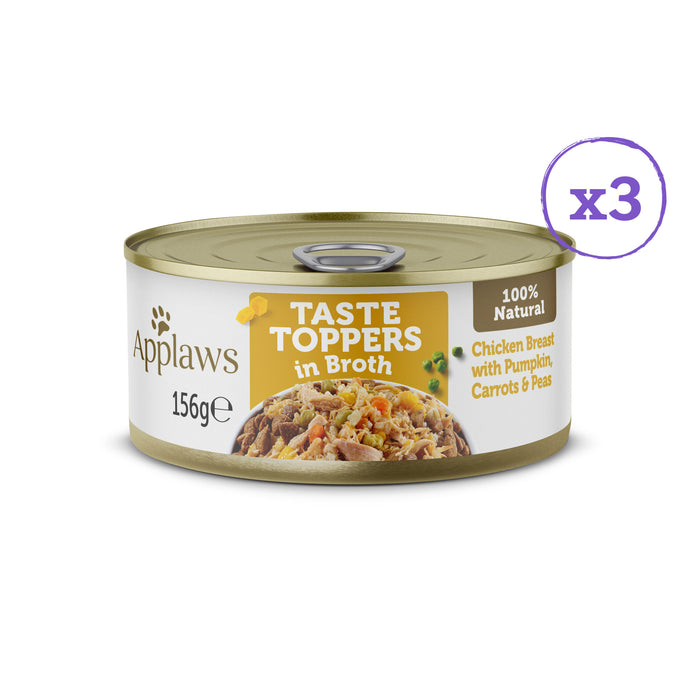 Applaws Taste Toppers Broth Tin Selection Wet Dog Food 8 x 156g