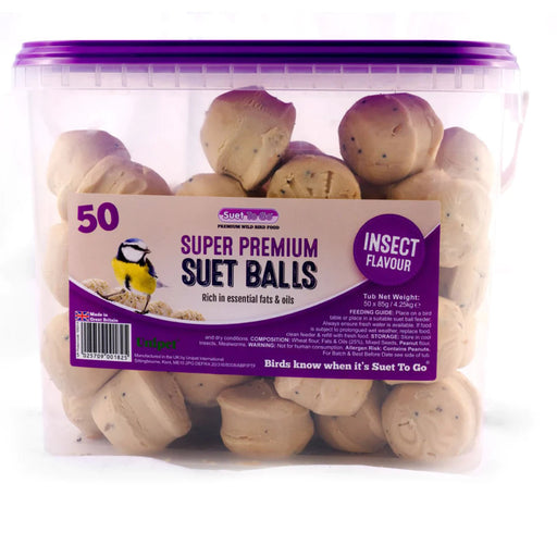 Suet To Go Super Premium Insect Flavour Suet Balls Bird Food 50 x 85g