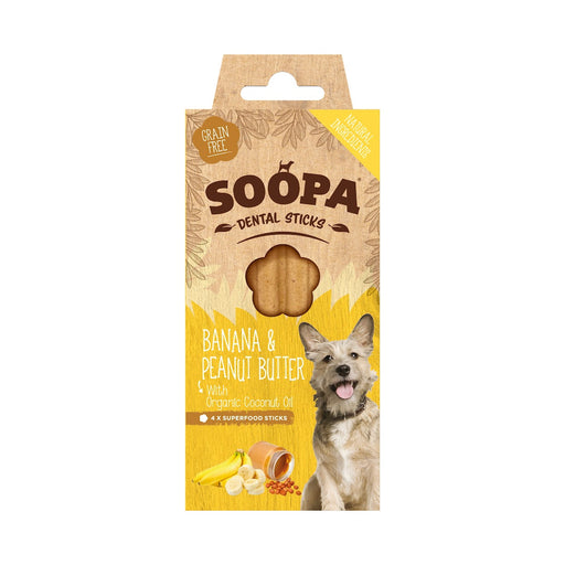 Soopa Single Pack Banana and Peanut Butter Dental Sticks for Dogs 100g