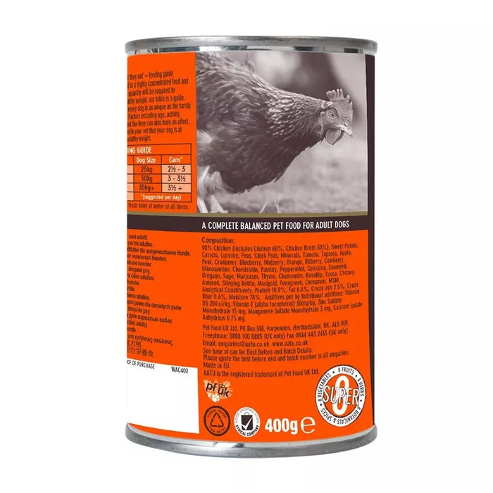 AATU 90/10 Grain Free Chicken Adult Wet Dog Food 400g